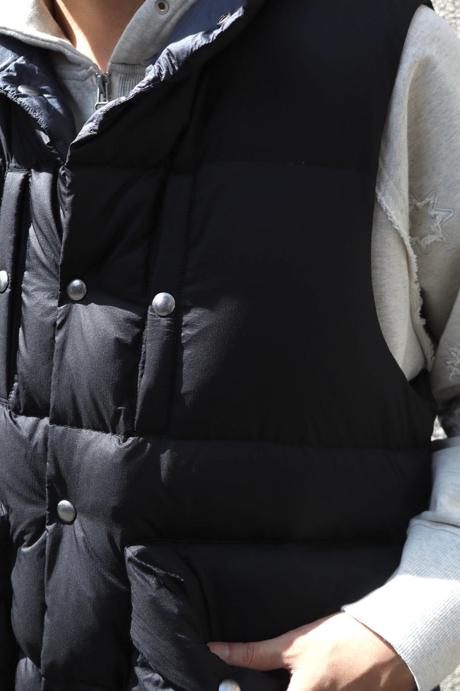 SUGARHILL  PUFFER REVERSIVLE VEST(BLACK × NAVY)