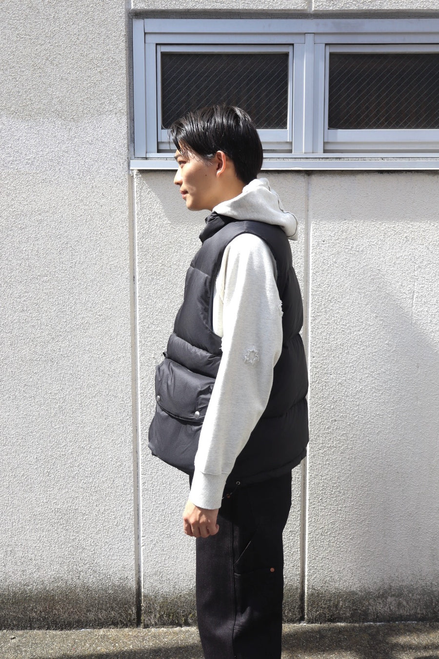 SUGARHILL  PUFFER REVERSIVLE VEST(BLACK × NAVY)