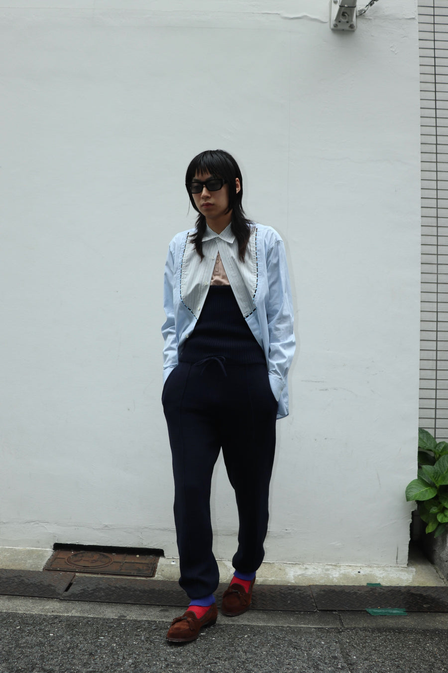 fluss  super high waist knit trousers