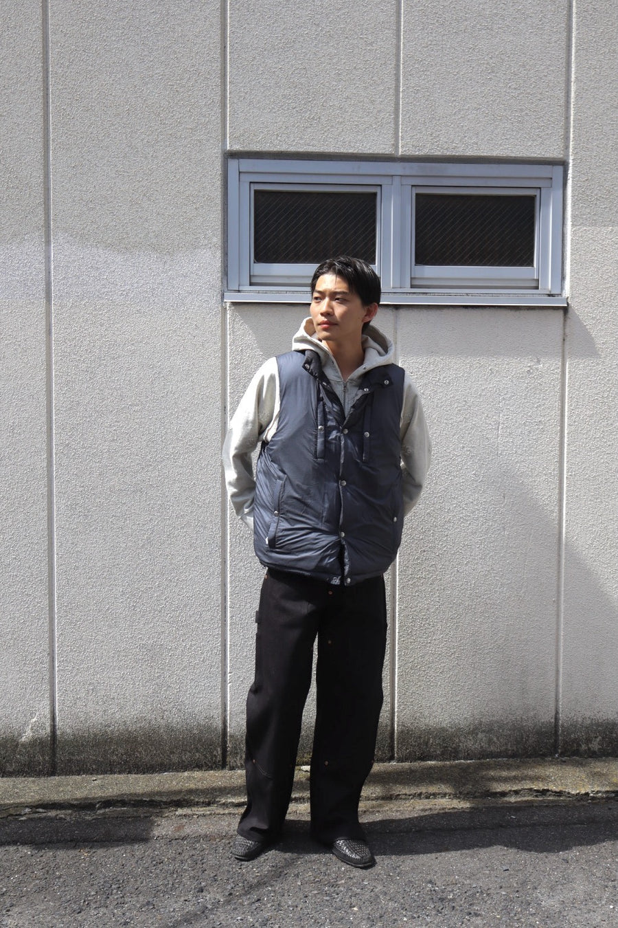 SUGARHILL  PUFFER REVERSIVLE VEST(BLACK × NAVY)