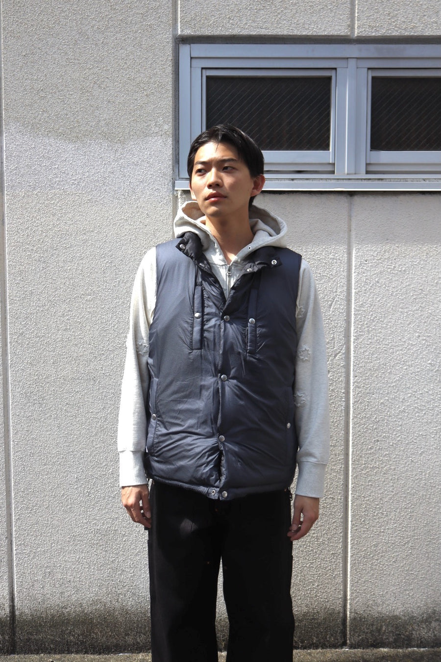 SUGARHILL  PUFFER REVERSIVLE VEST(BLACK × NAVY)