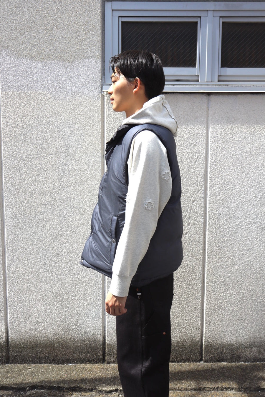 SUGARHILL  PUFFER REVERSIVLE VEST(BLACK × NAVY)
