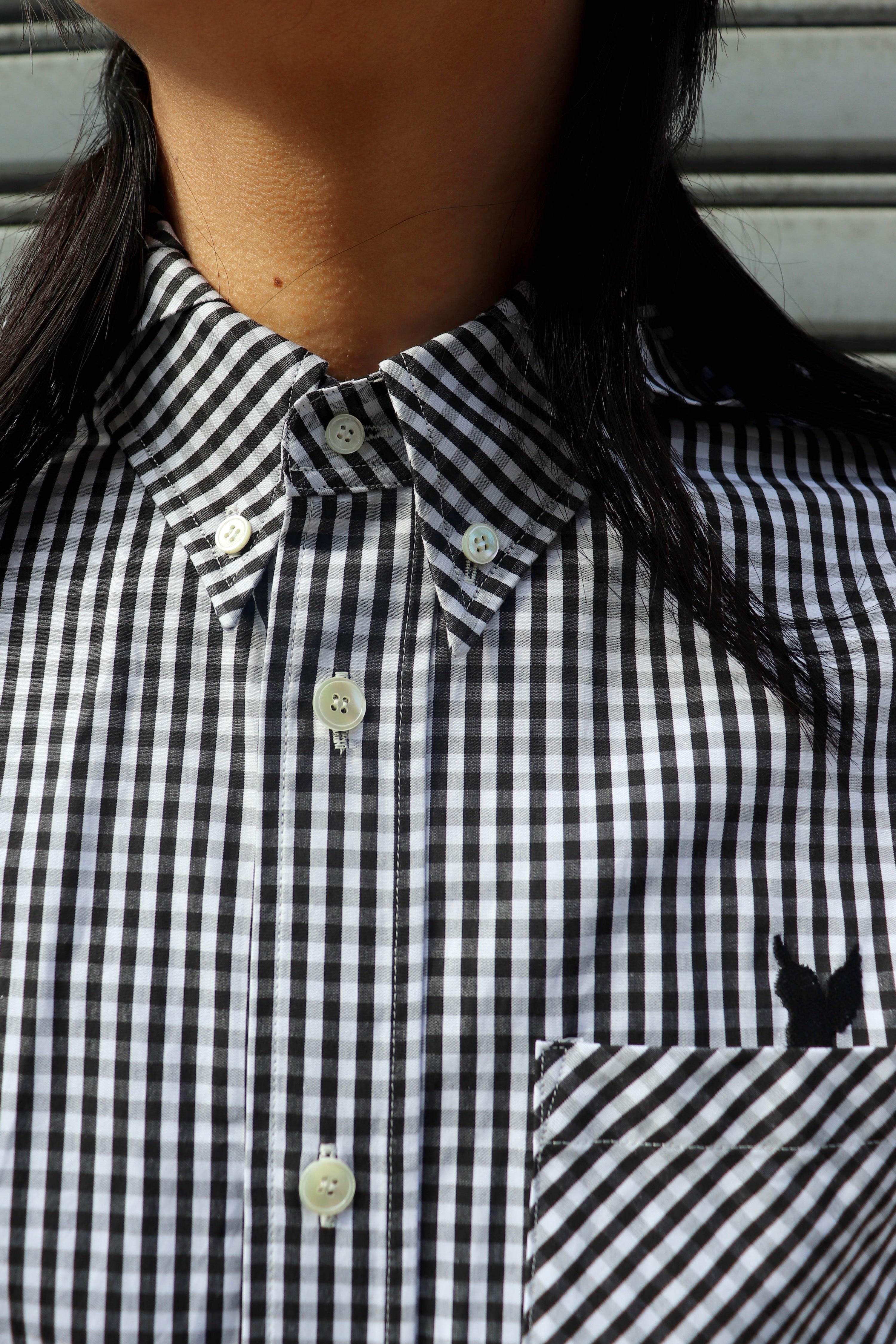 MASU hooded B.D shirt 25ss サイズ44 MASU(エムエーエスユー)のHOODED B.D. SHIRT BLACKの通販