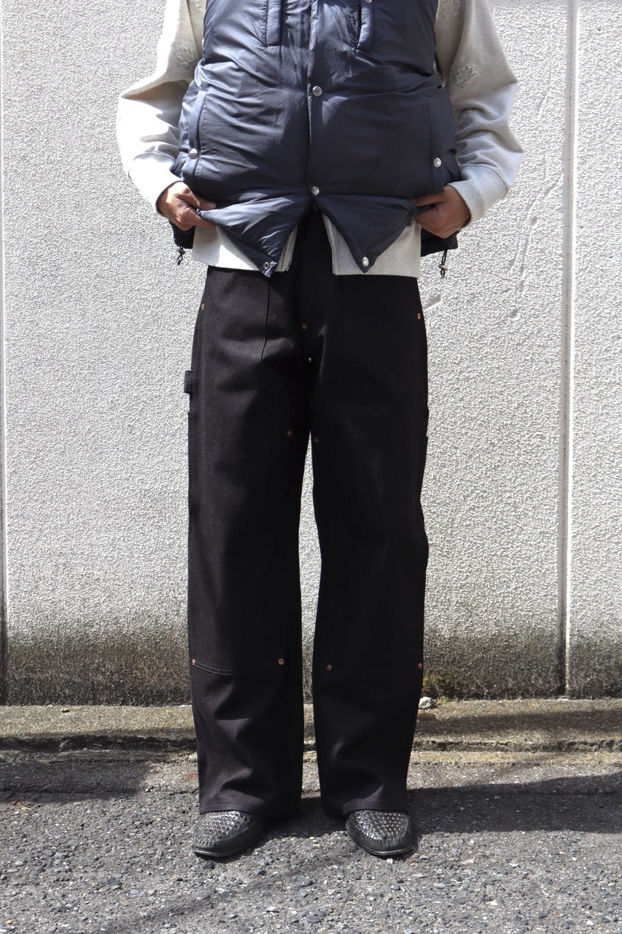SUGARHILL(シュガーヒル)のTWISTED HEATHER DENIM PANTS DOUBLE KNEE