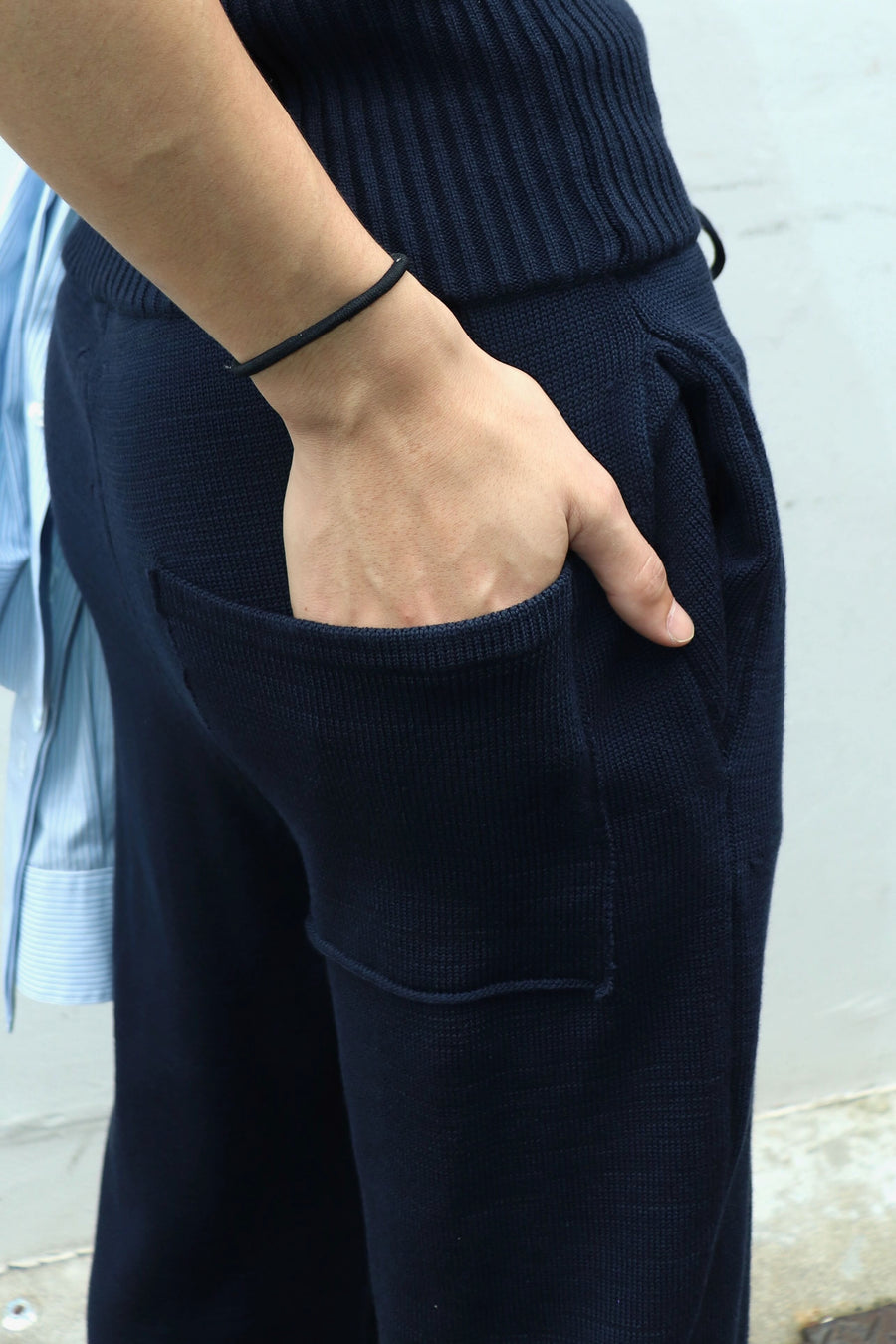 fluss  super high waist knit trousers