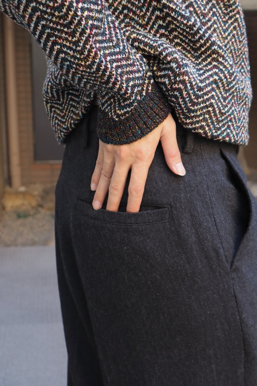 masu 25aw INITIAL WIDE TROUSERS ブラック masu 25aw INITIAL WIDE