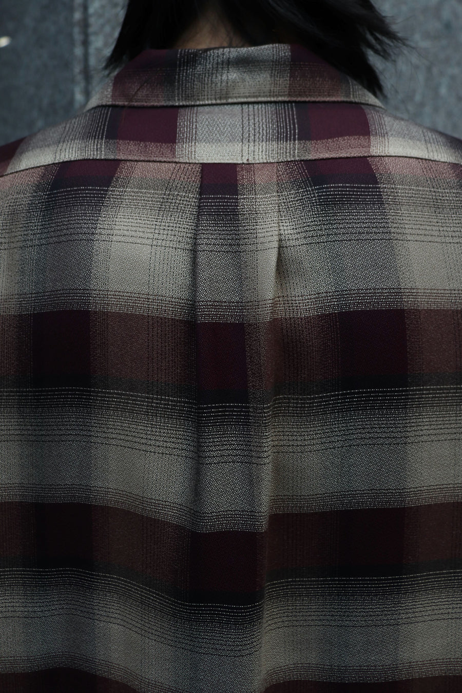 SUGARHILL  PLAID OPEN COLLOR SHIRTS(WINE RED)