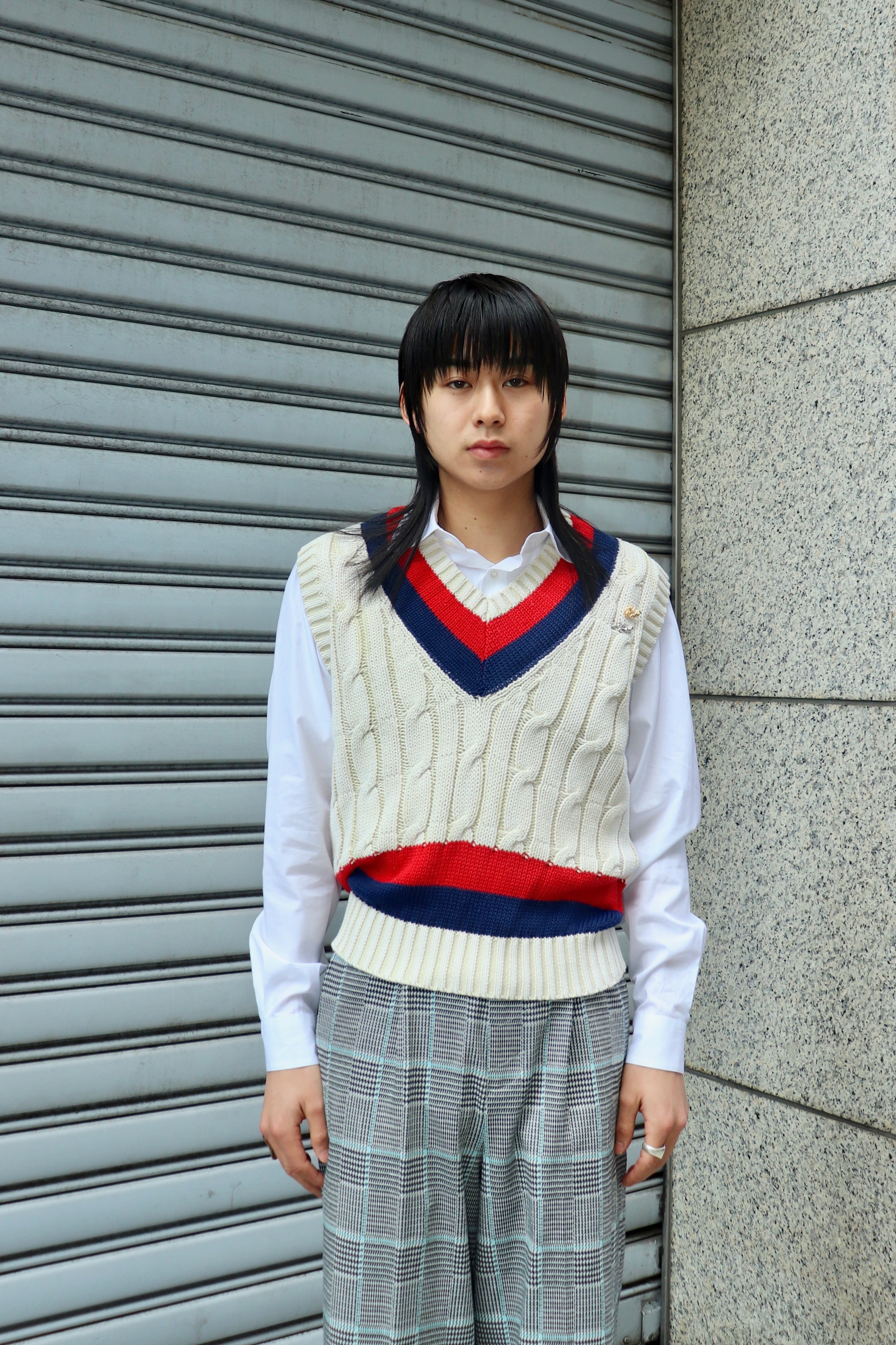 MASU 25SS DECAYED SCHOOL KNIT VEST サイズ46 IMG_2082_8160811d-74dc-4879-