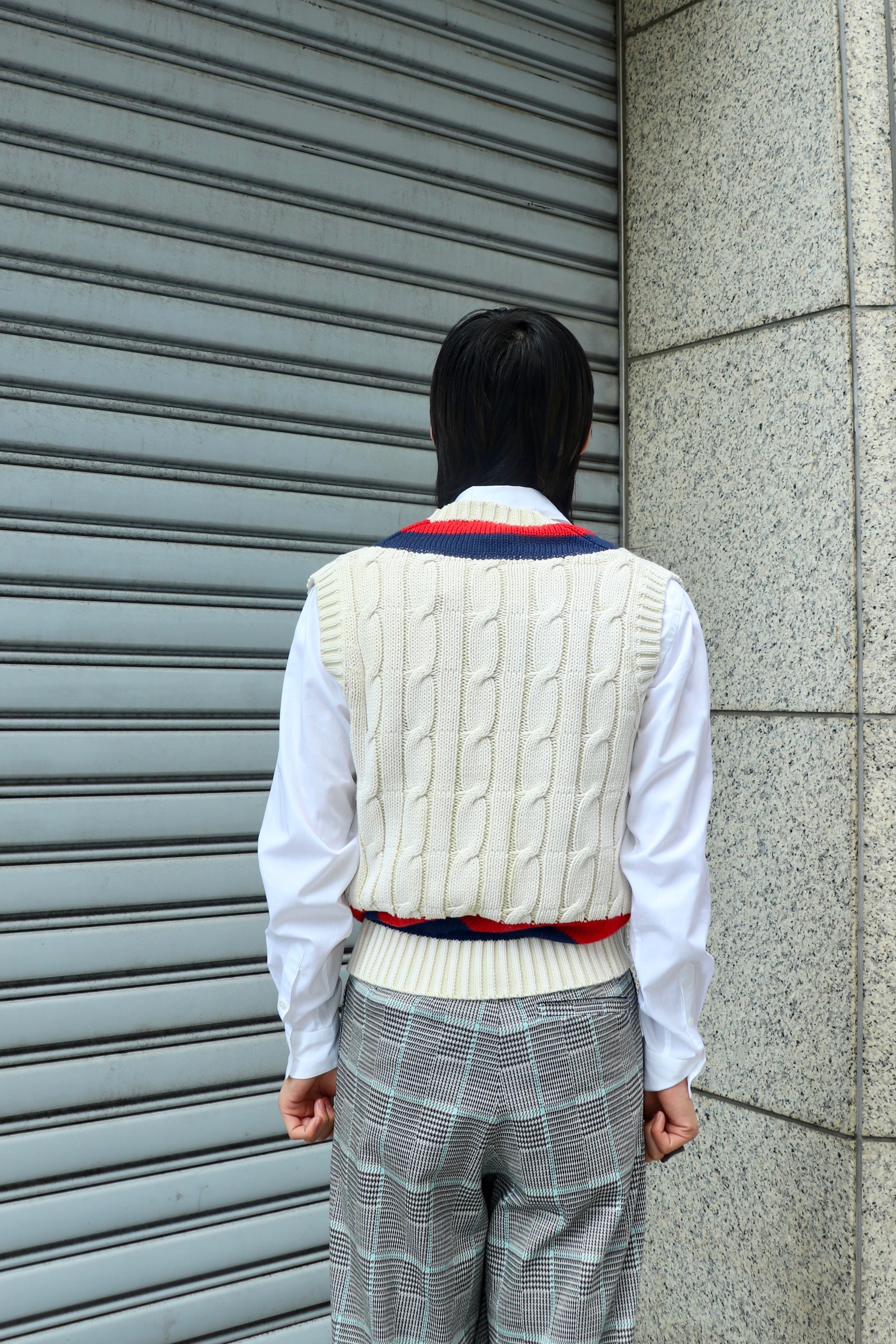 MASU(エムエーエスユー)のDECAYED SCHOOL KNIT VEST CREAMの通販