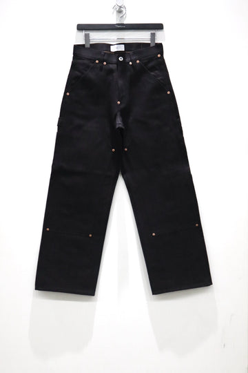 SUGARHILL  TWISTED HEATHER DENIM PANTS DOUBLE KNEE(RED × BLACK)