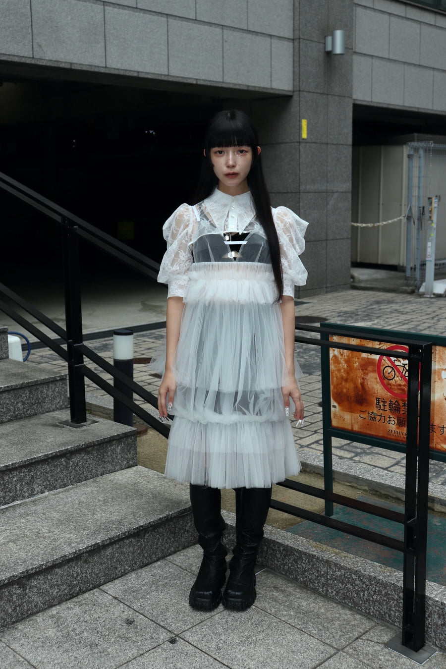 SHIORI MIKATA  tulle balloon cami dress(WHITE)