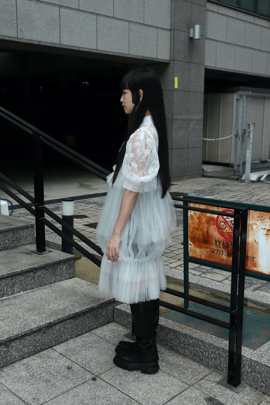 SHIORI MIKATA  tulle balloon cami dress(WHITE)