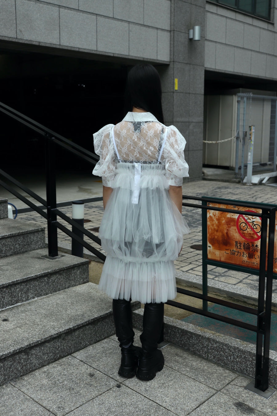SHIORI MIKATA  tulle balloon cami dress(WHITE)