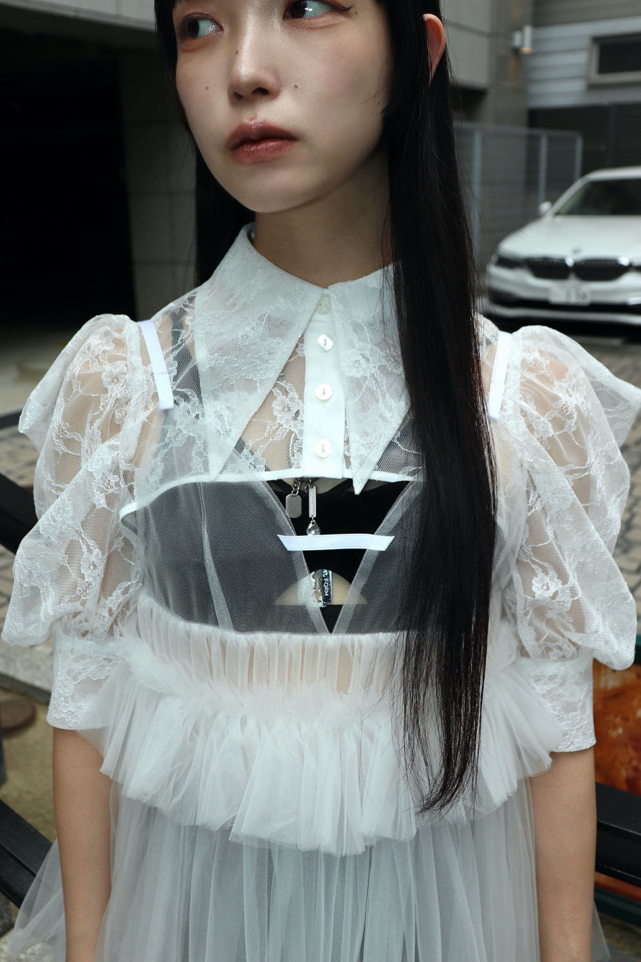 SHIORI MIKATA  tulle balloon cami dress(WHITE)