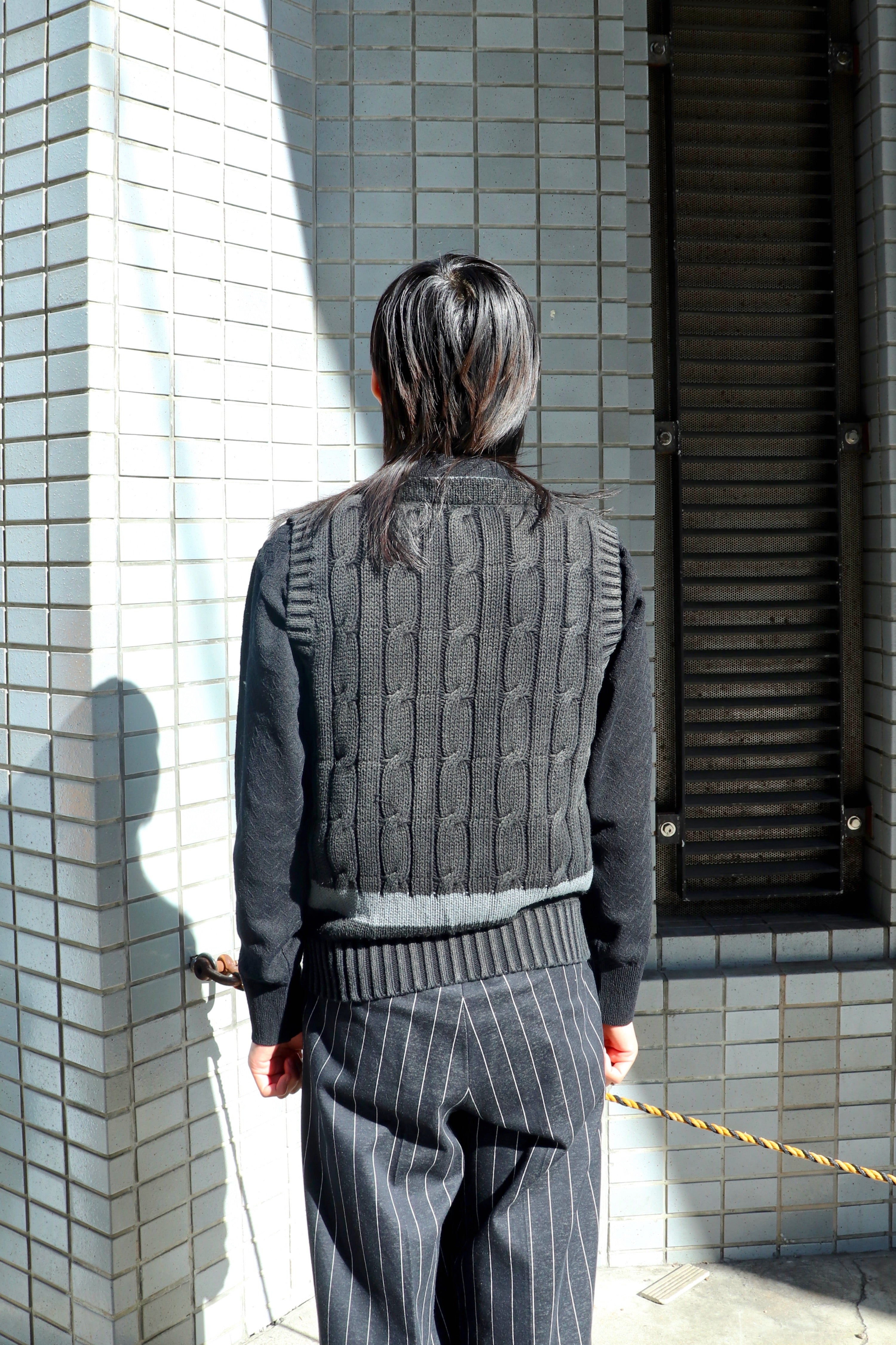 MASU(エムエーエスユー)のDECAYED SCHOOL KNIT VEST BLACKの通販