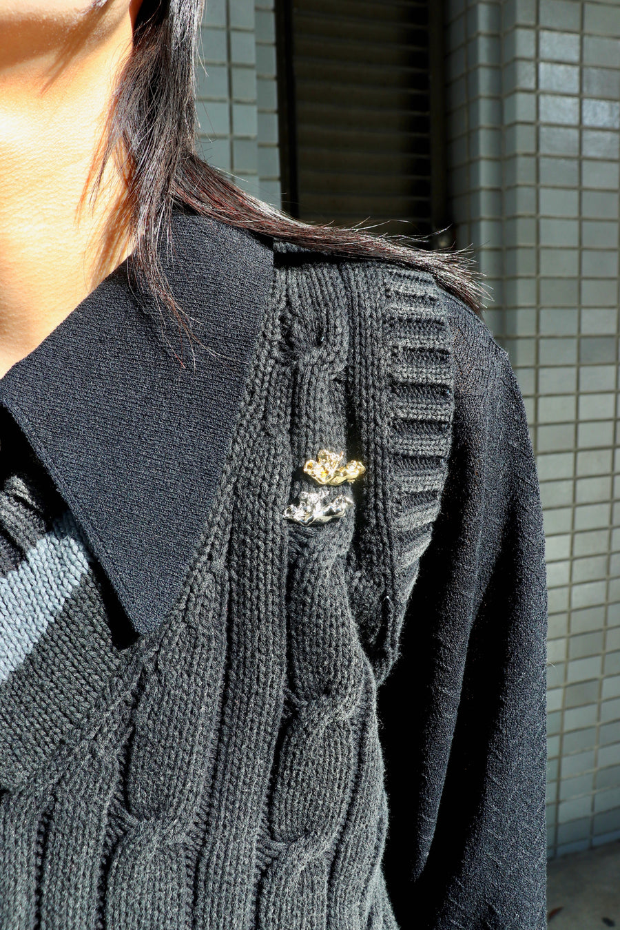 MASU(エムエーエスユー)のDECAYED SCHOOL KNIT VEST BLACKの通販