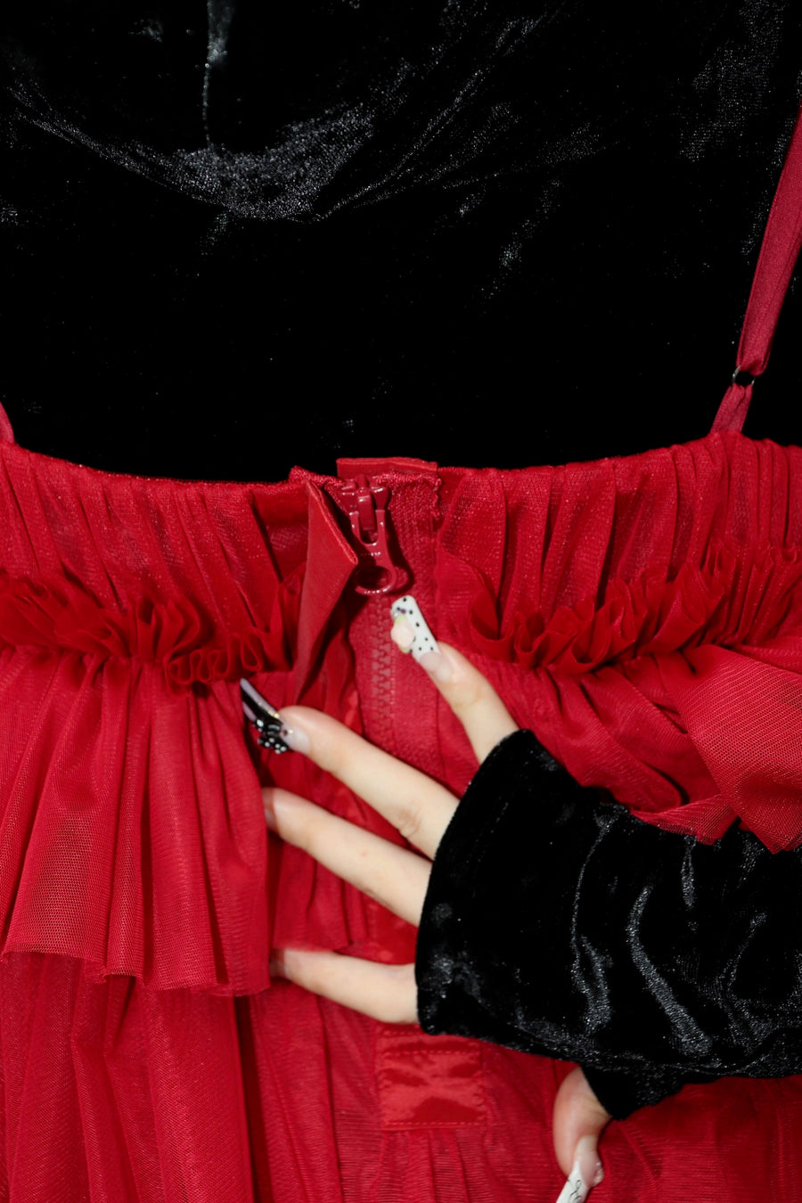 SHIORI MIKATA  tulle balloon cami dress(RED)