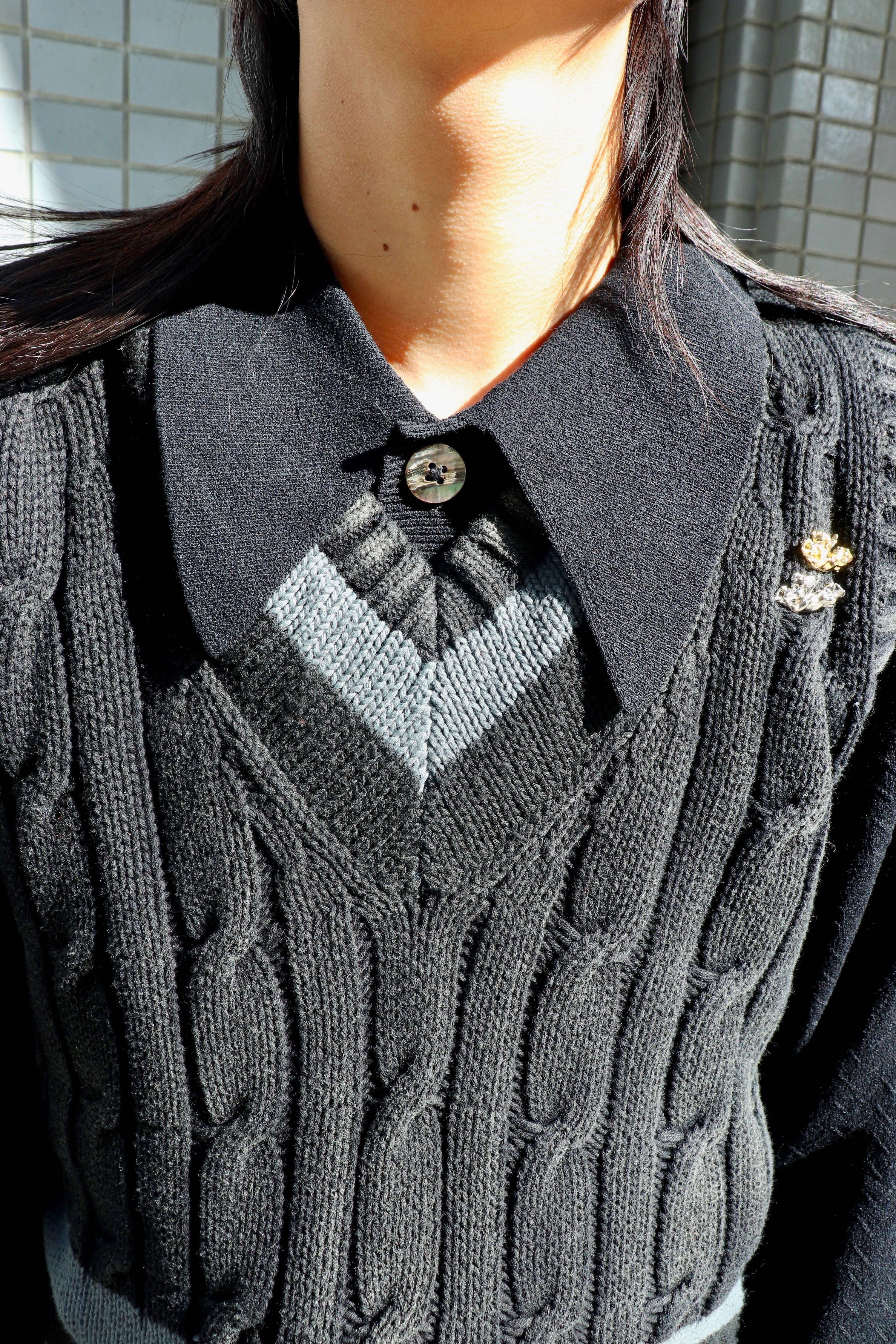 MASU(エムエーエスユー)のDECAYED SCHOOL KNIT VEST BLACKの通販