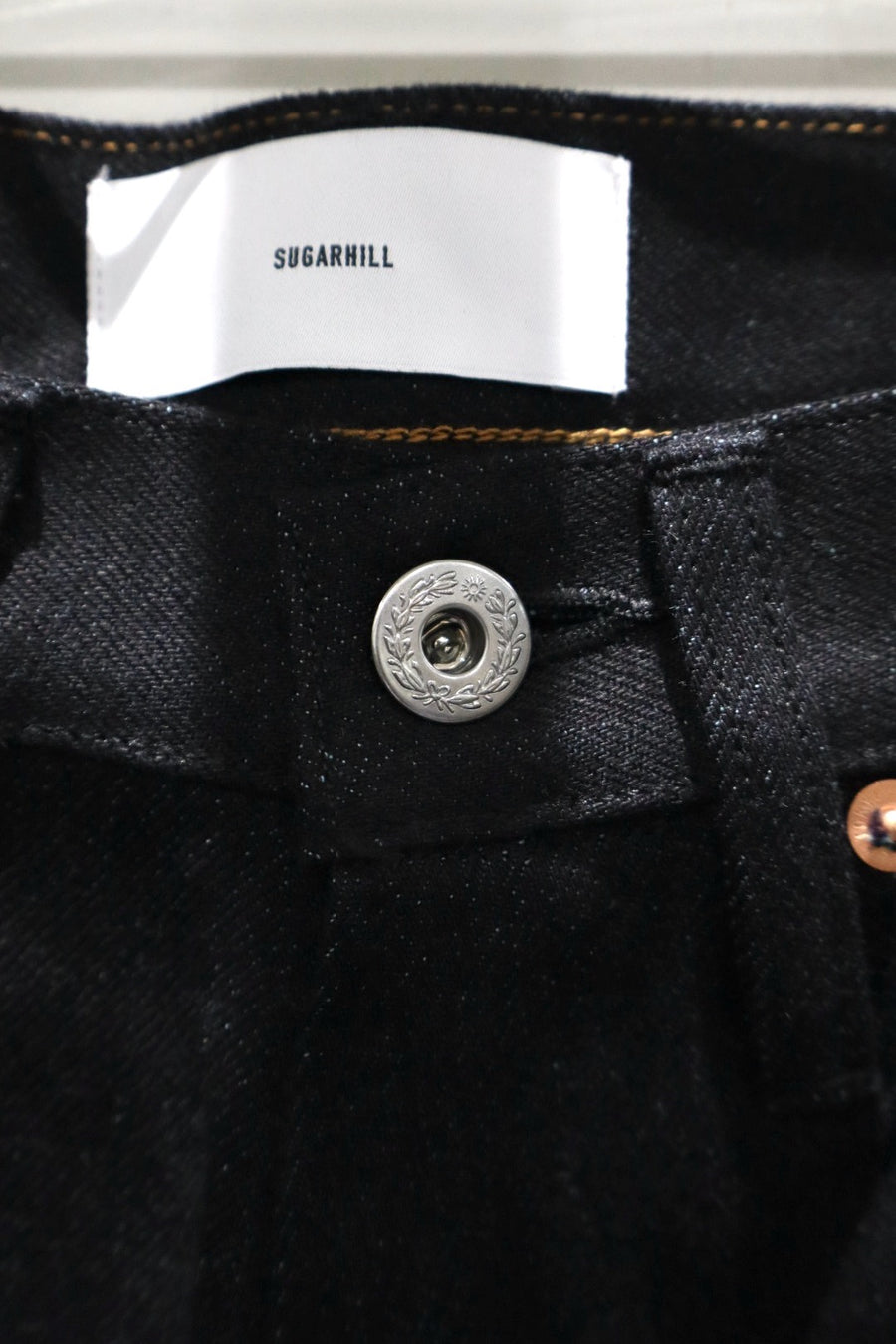 SUGARHILL  TWISTED HEATHER DENIM PANTS WIDE CUT(BLUE × BLACK)