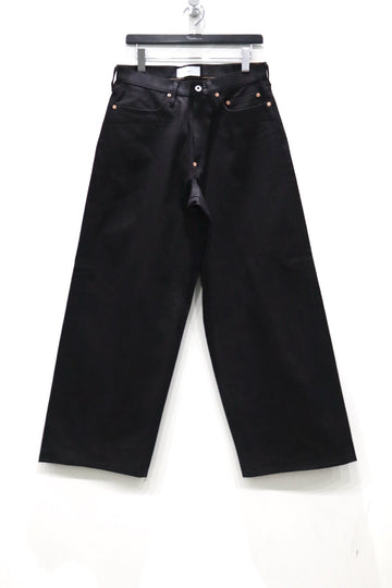 SUGARHILL  TWISTED HEATHER DENIM PANTS WIDE CUT(RED × BLACK)