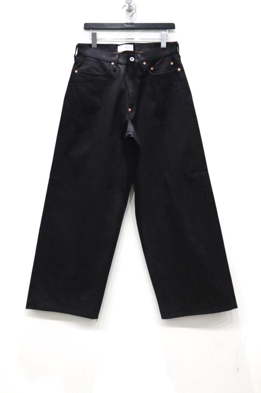 SUGARHILL  TWISTED HEATHER DENIM PANTS WIDE CUT(RED × BLACK)