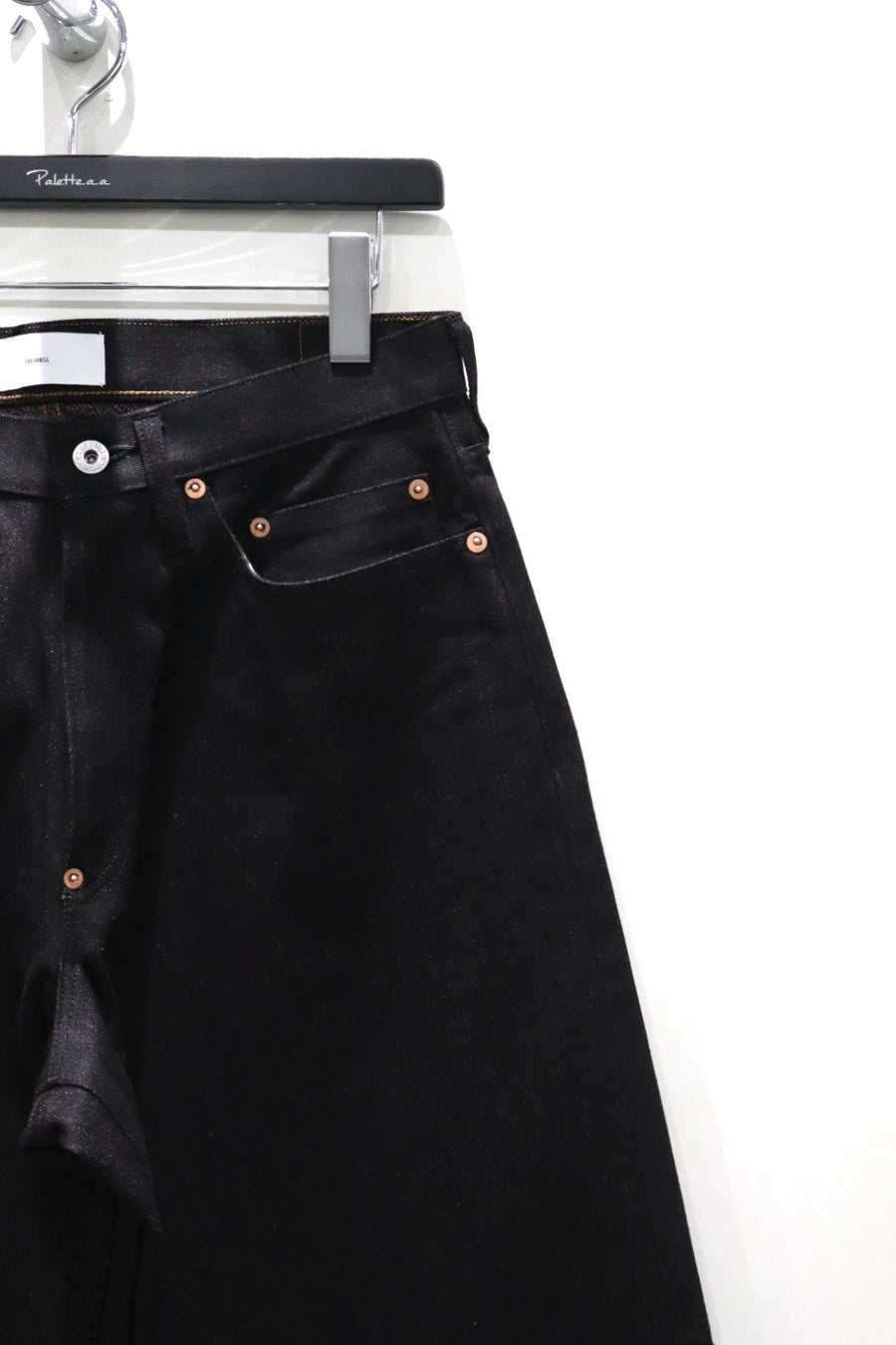 SUGARHILL  TWISTED HEATHER DENIM PANTS WIDE CUT(RED × BLACK)