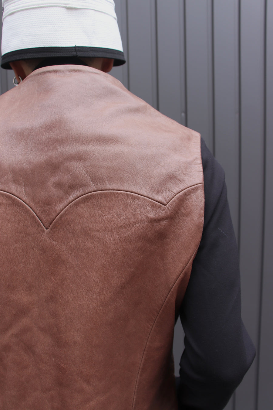 MASU  BAT LEATHER VEST(BROWN)