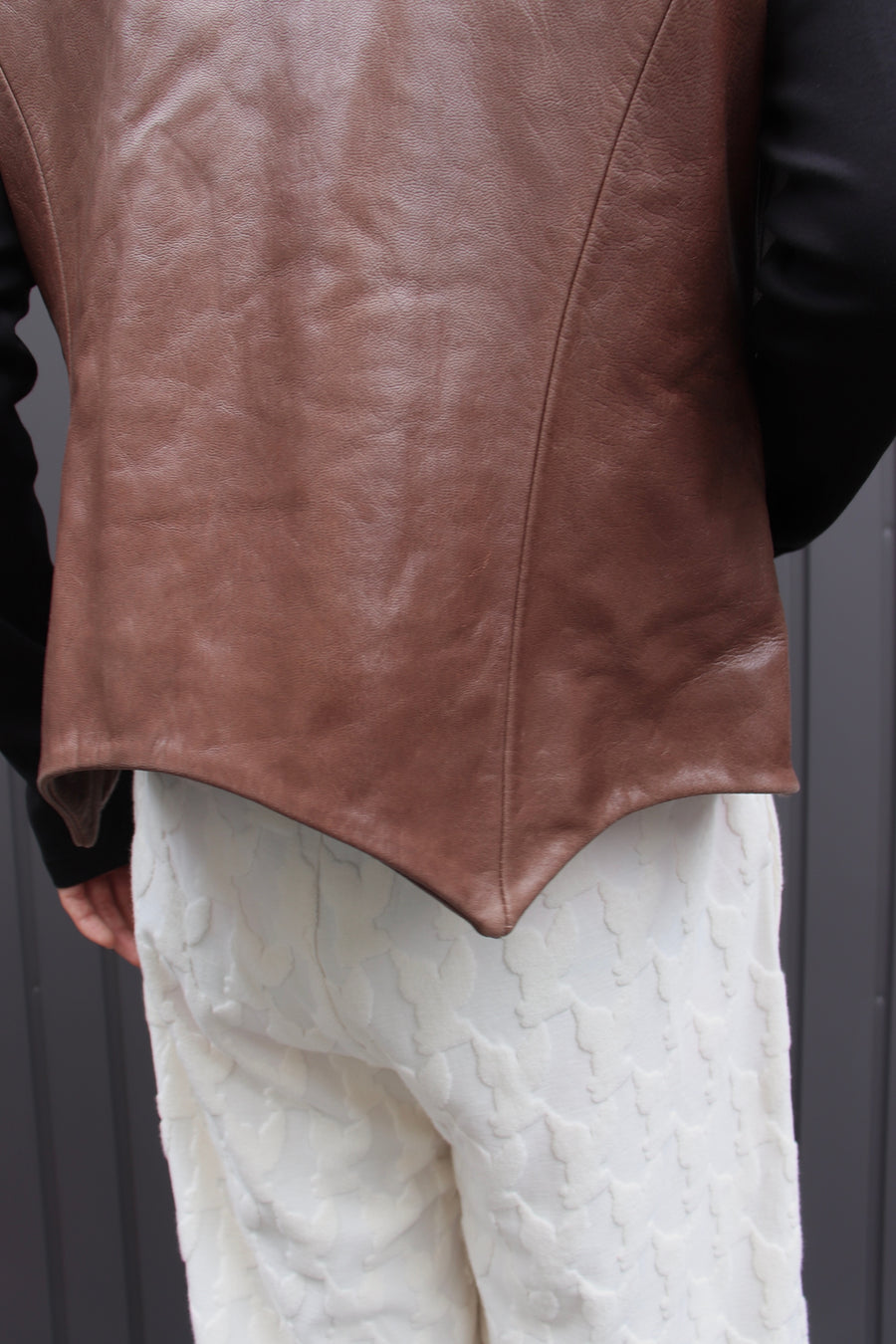 MASU  BAT LEATHER VEST(BROWN)