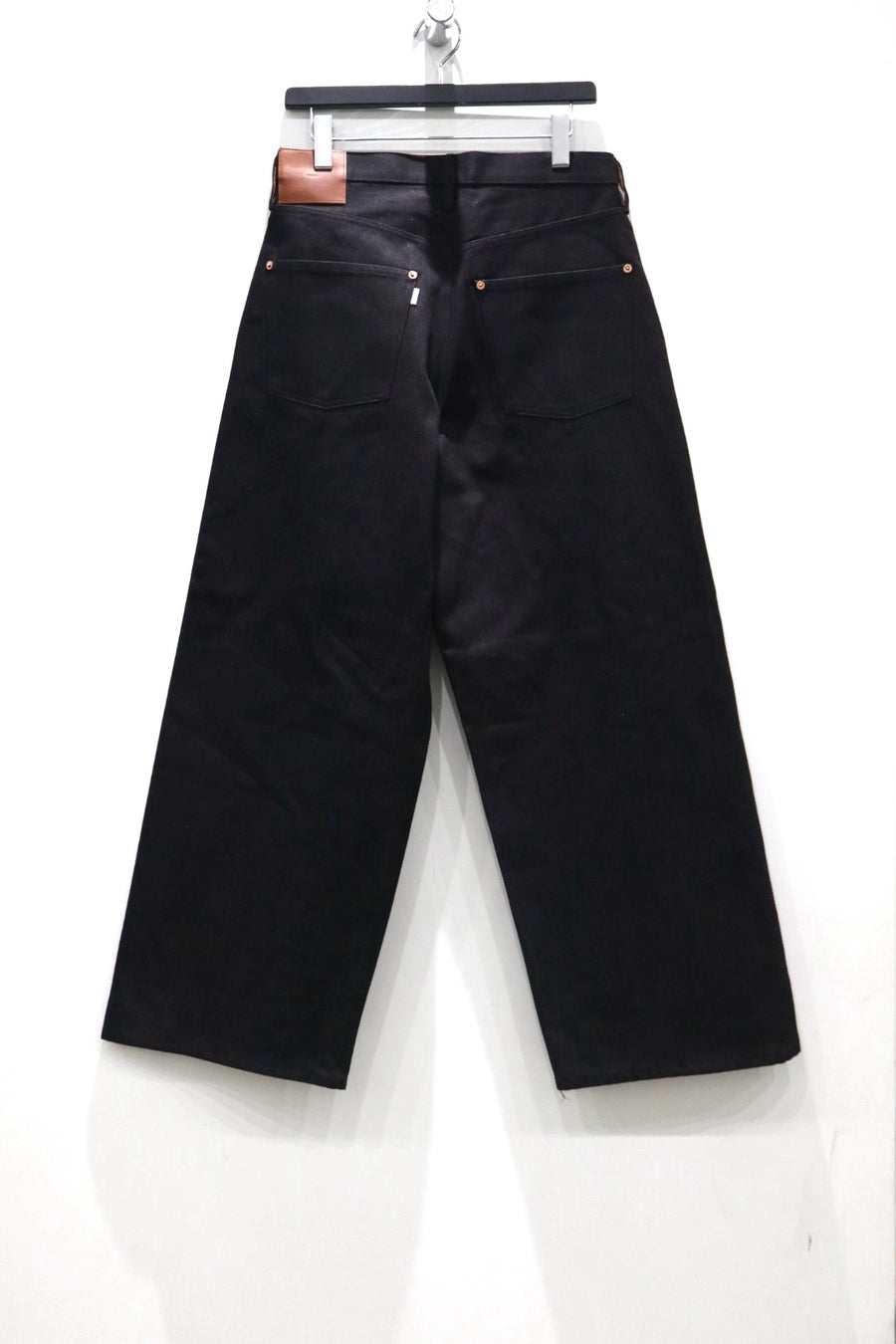 SUGARHILL  TWISTED HEATHER DENIM PANTS WIDE CUT(RED × BLACK)