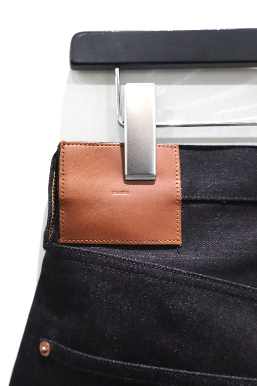 SUGARHILL  TWISTED HEATHER DENIM PANTS WIDE CUT(RED × BLACK)