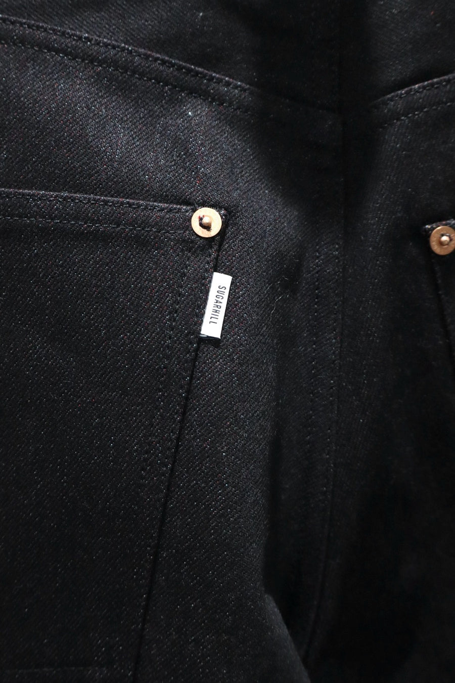 SUGARHILL  TWISTED HEATHER DENIM PANTS WIDE CUT(RED × BLACK)