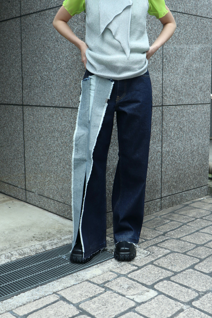 kotohayokozawa  Slit Leg Denim Pants(INDIGO)