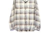 sugarhill 23ss オンブレシャツ　バーン加工　サイズ1 SUGARHILL(シュガーヒル)のOMBRE OPEN COLLAR SHIRT ECRU GRAYの通販