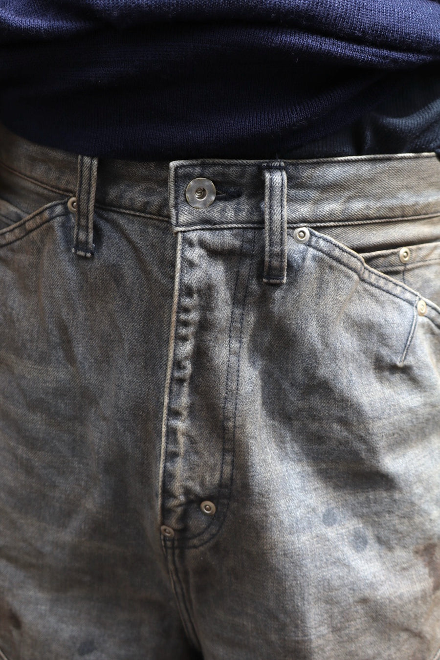 FAF  NEWCOMMUNE DIRT BAGGY DENIM(BLACK)