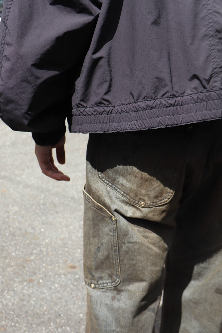 FAF  NEWCOMMUNE DIRT BAGGY DENIM(BLACK)