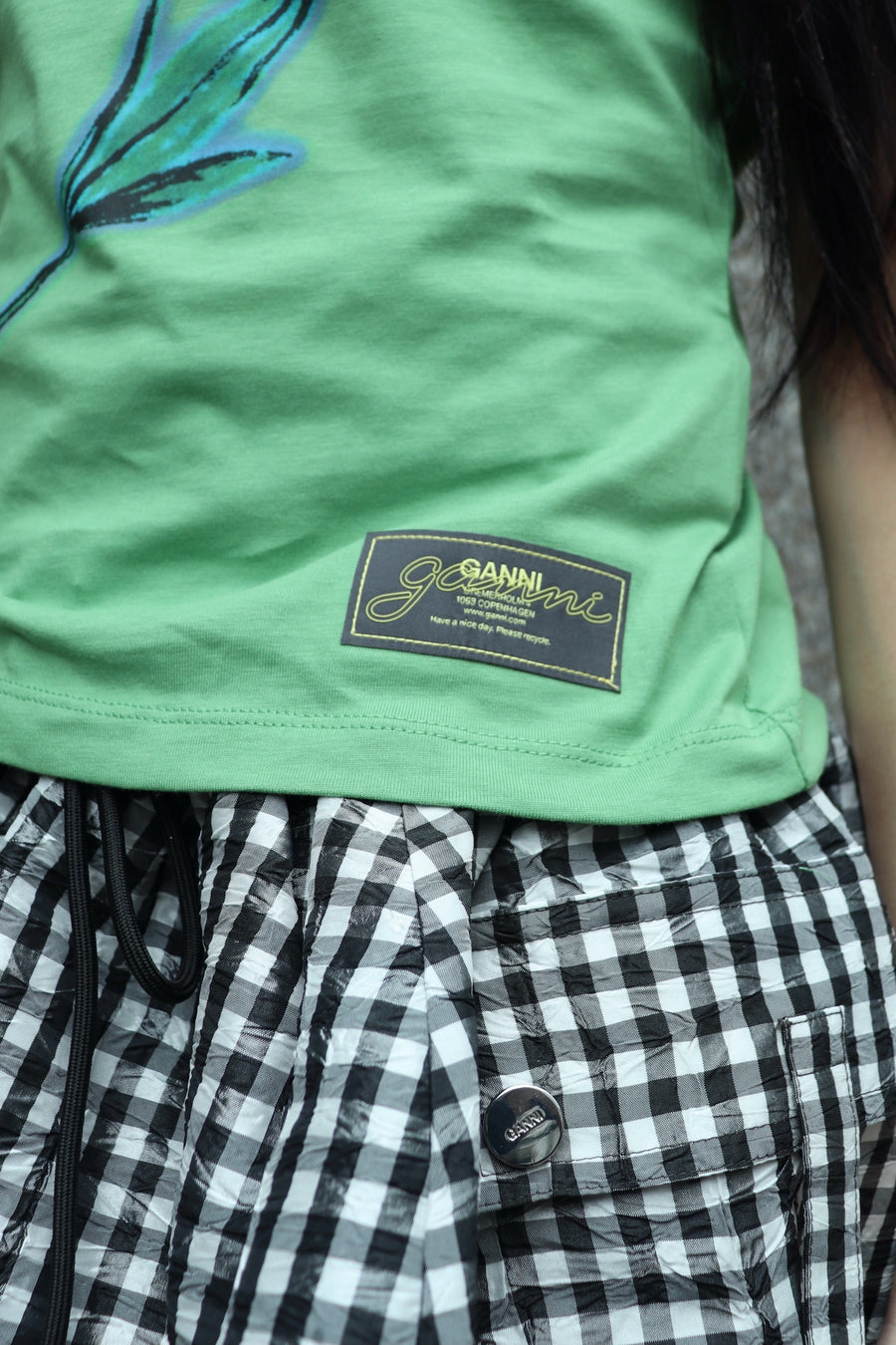 GANNI  Basic Cotton Jersey Peony Baby Fit T-shirt