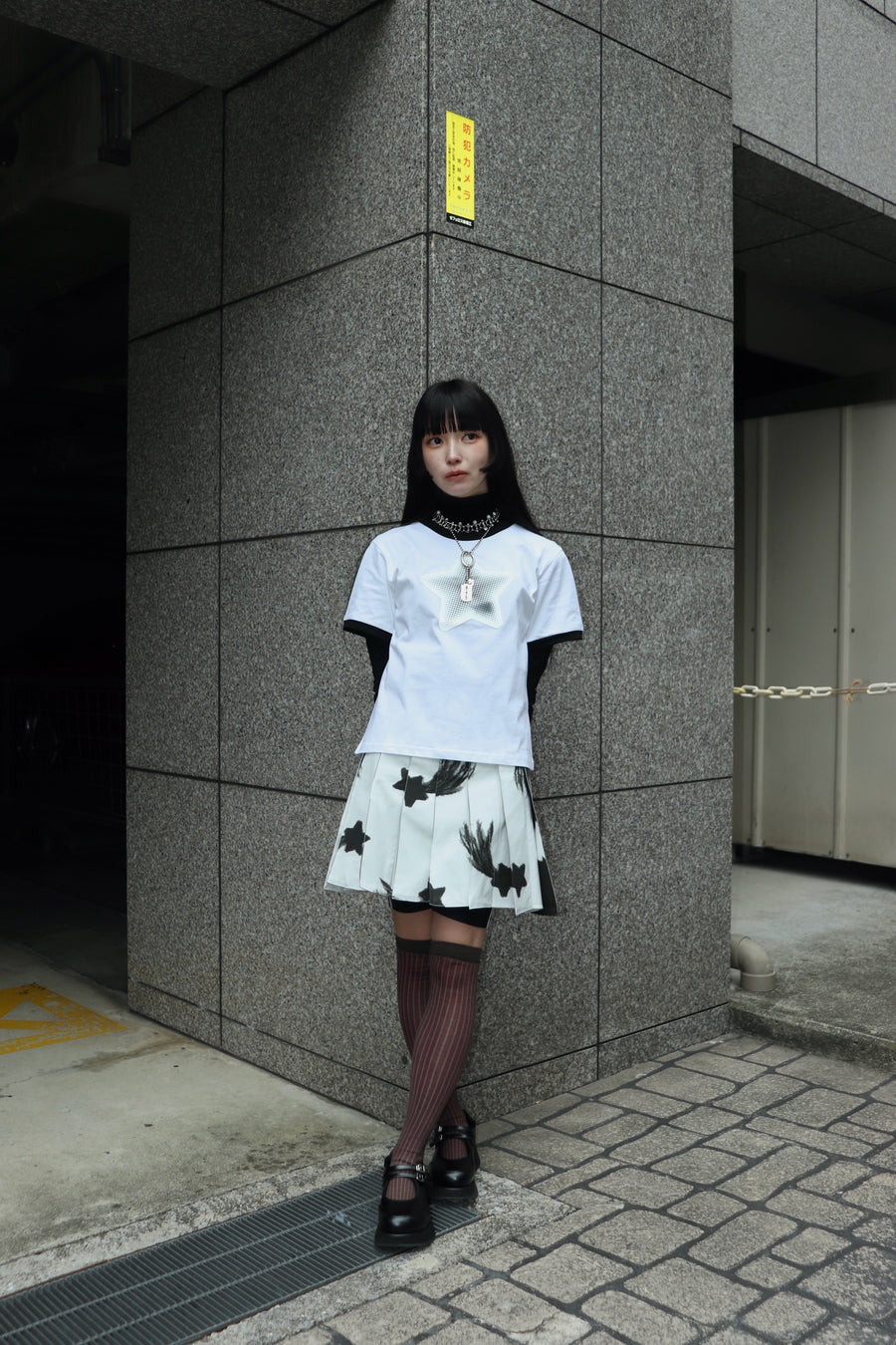 LEEANN HUANG(リーアン ホアン)のSHOOTING STAR FLIP PLEAT MINI SKIRT