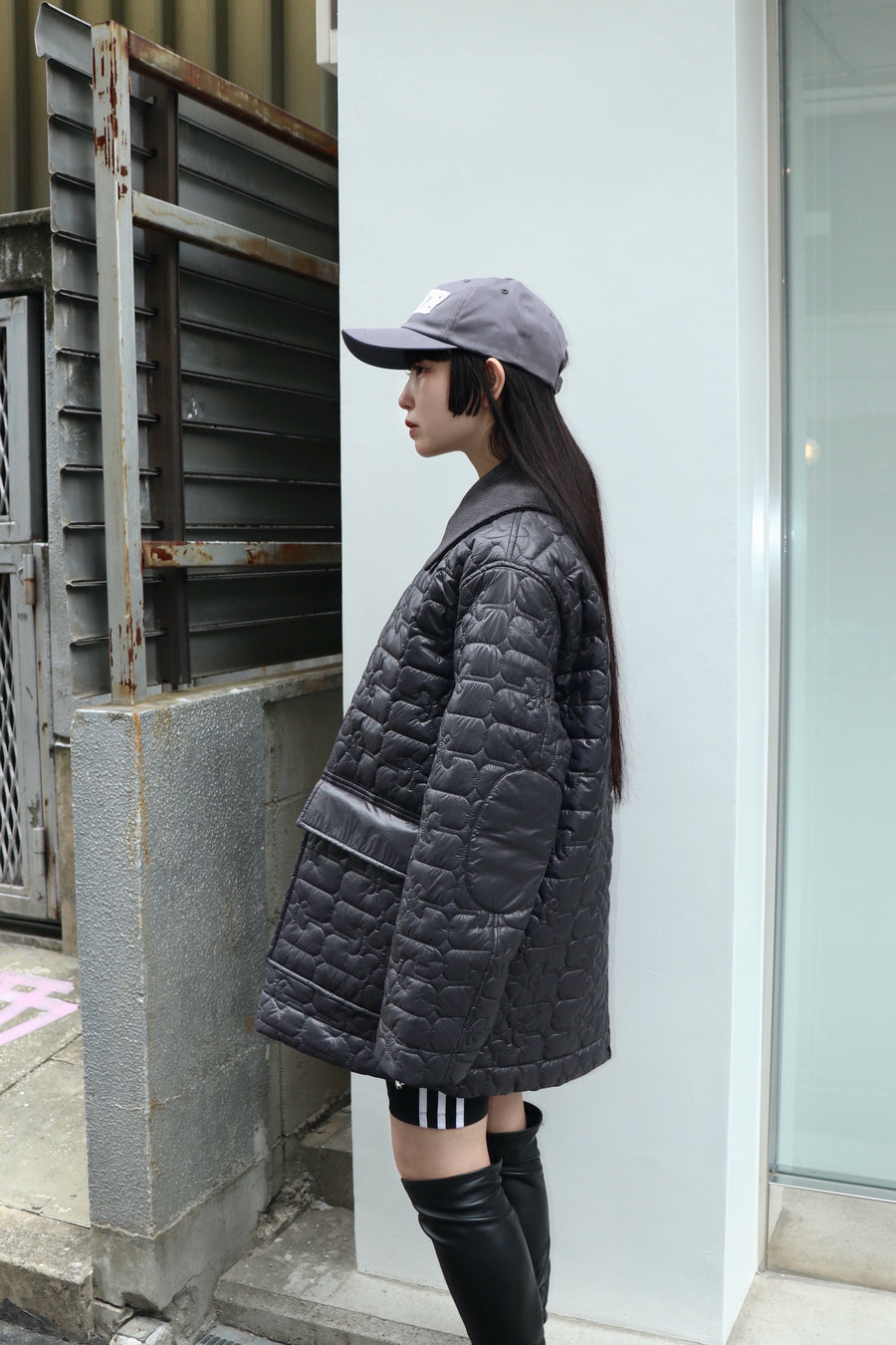 GANNI  Shiny Quilt Midi Jacket