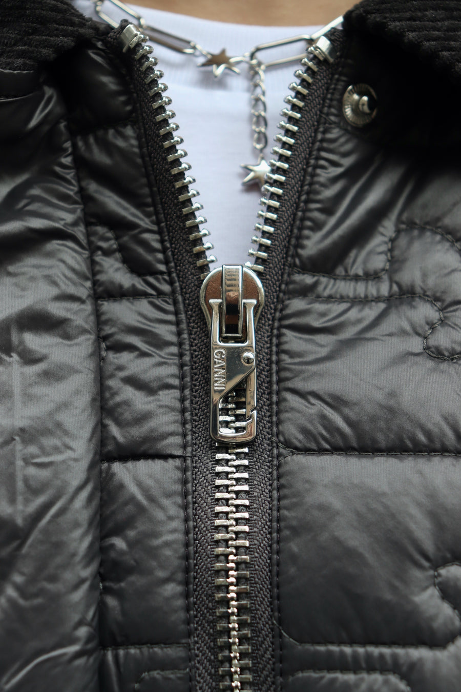 GANNI  Shiny Quilt Midi Jacket