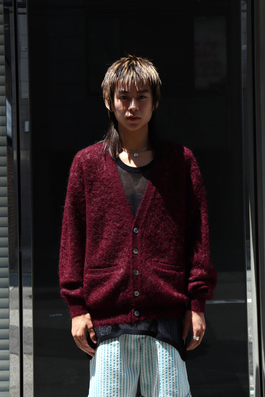 Taiga Igari  Leopard Glitter Cardigan(Wine)