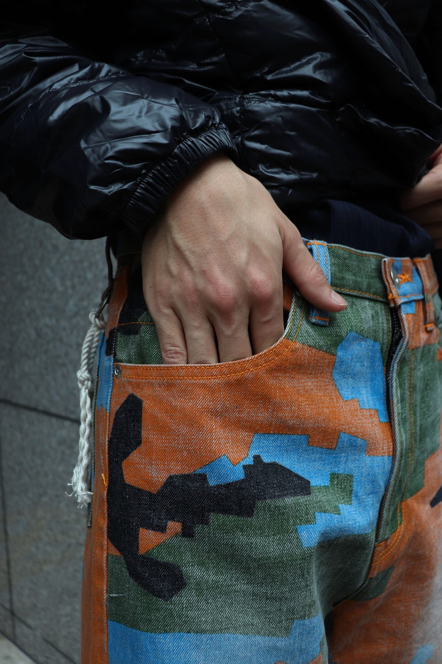 FAF × PALETTE art alive  CAMO AGED DENIM PANTS(GERMAN CAMO)