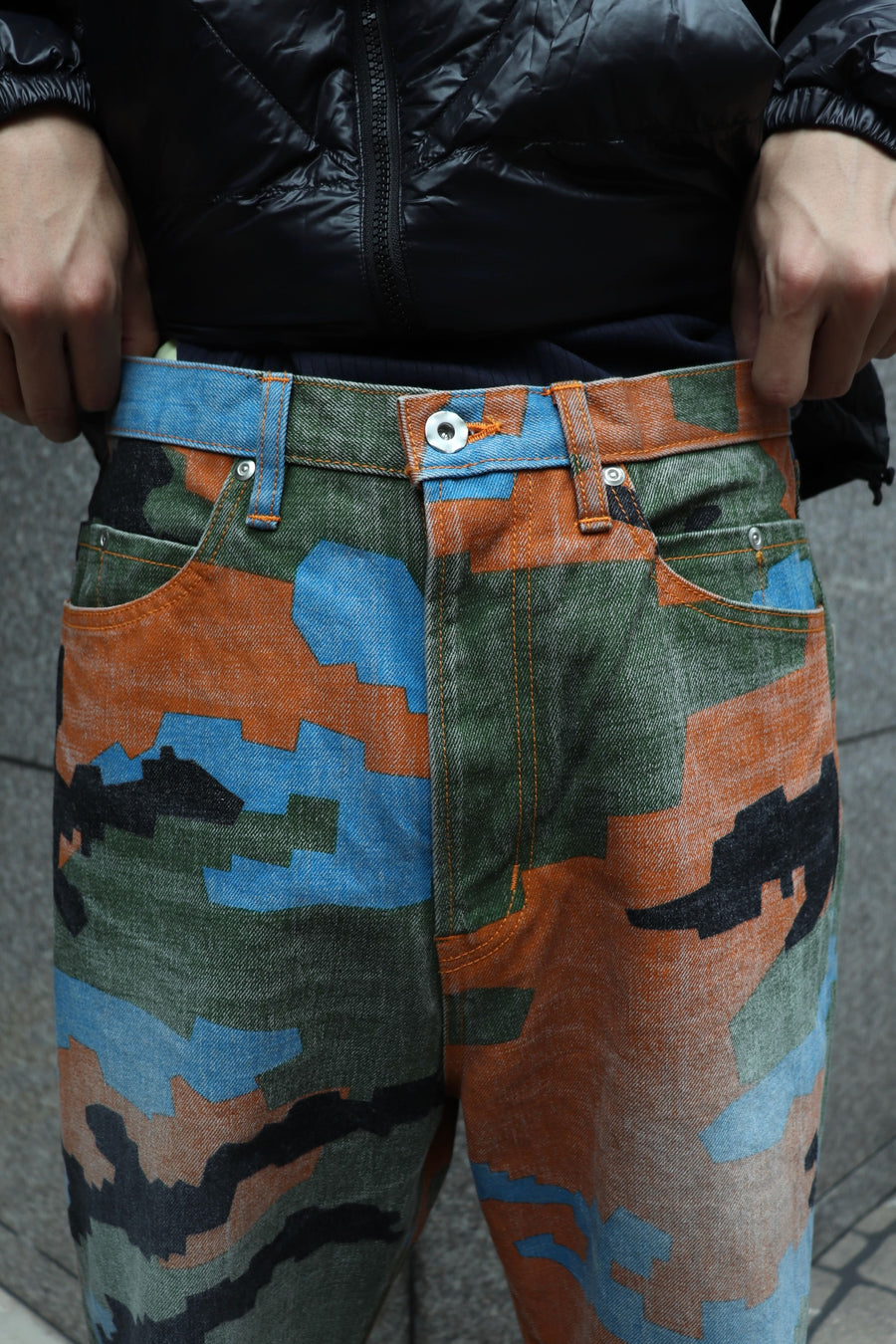 FAF × PALETTE art alive  CAMO AGED DENIM PANTS(GERMAN CAMO)