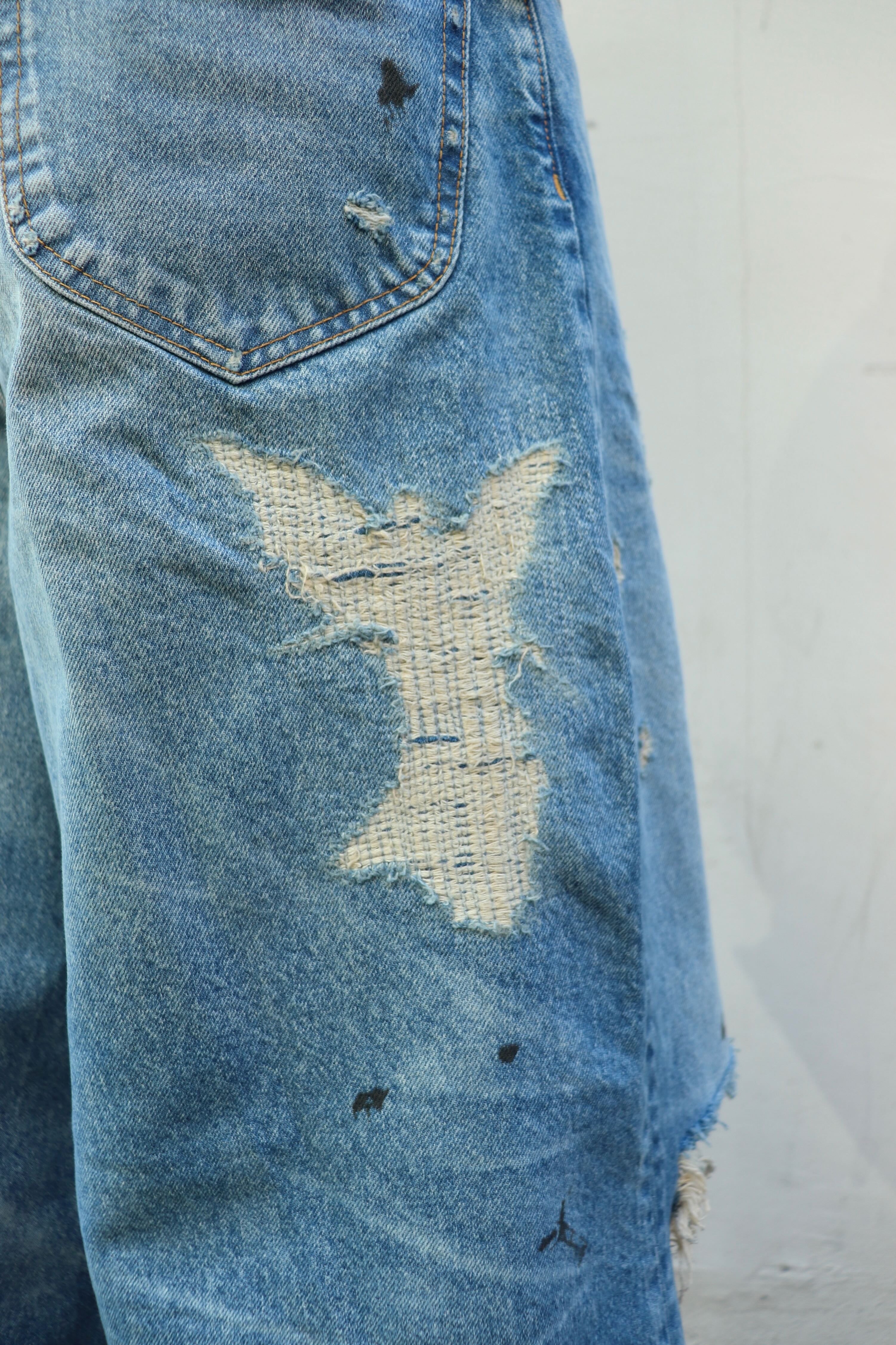 A*☆様 MASU MB BAGGY JEANS ANGEL DAMAGE サイ MASU(エムエーエスユー)のMB BAGGY JEANS ANGEL DAMAGE INDIGOの通販