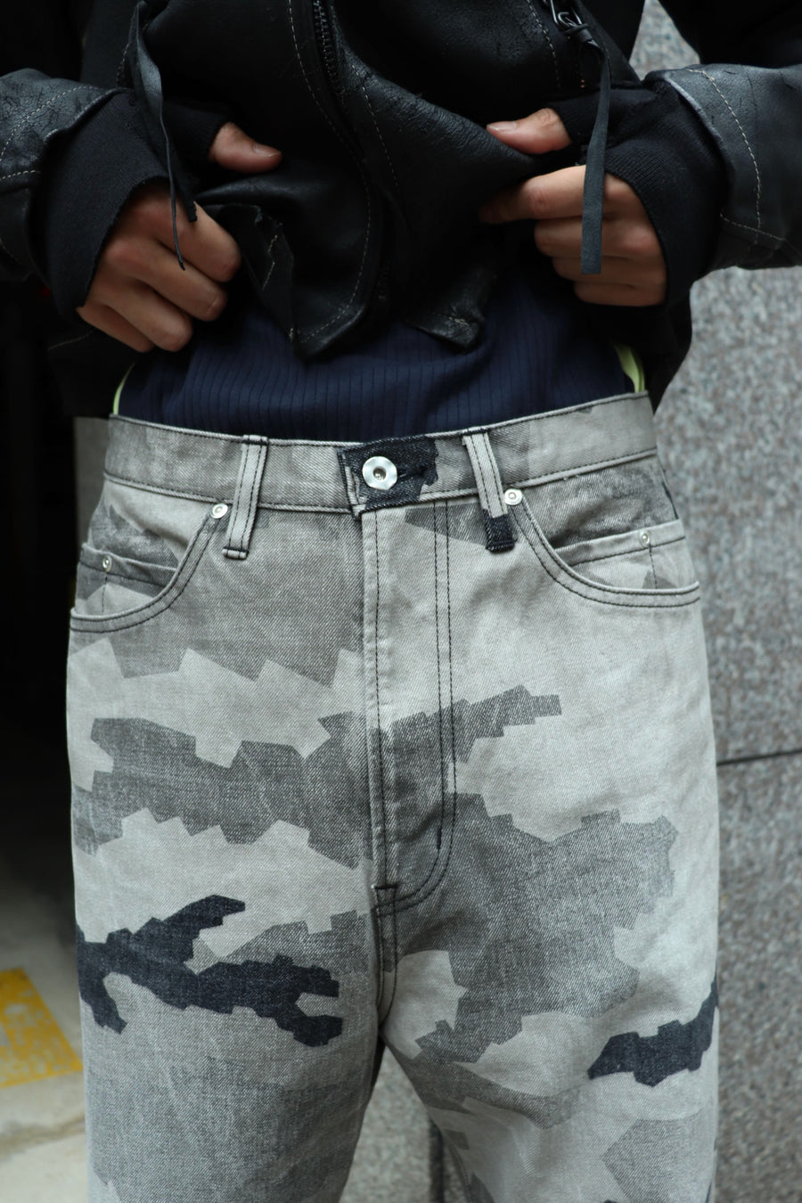 FAF × PALETTE art alive  CAMO AGED DENIM PANTS(SHADOW CAMO)