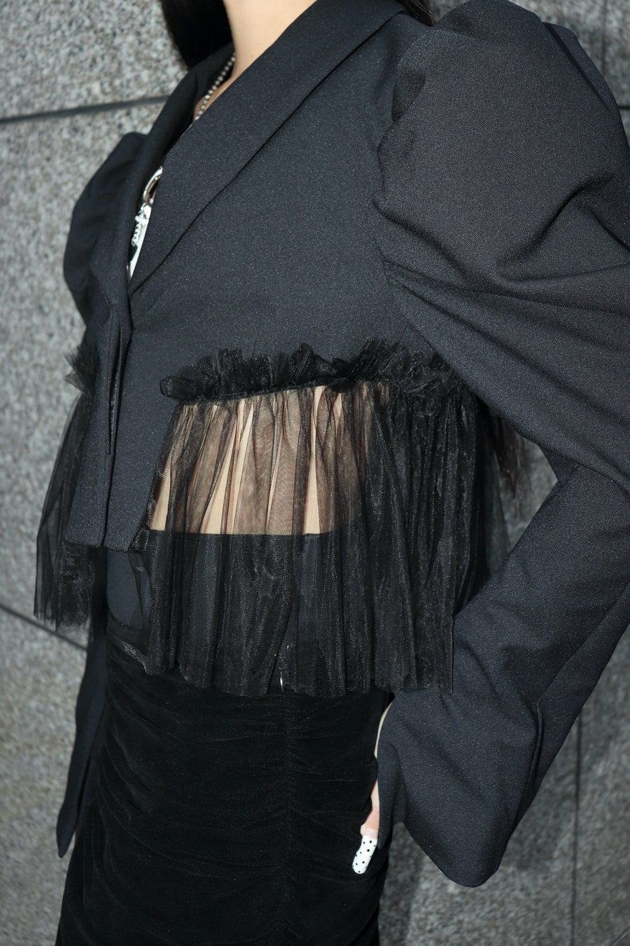 SHIORI MIKATA  short jacket with tulle
