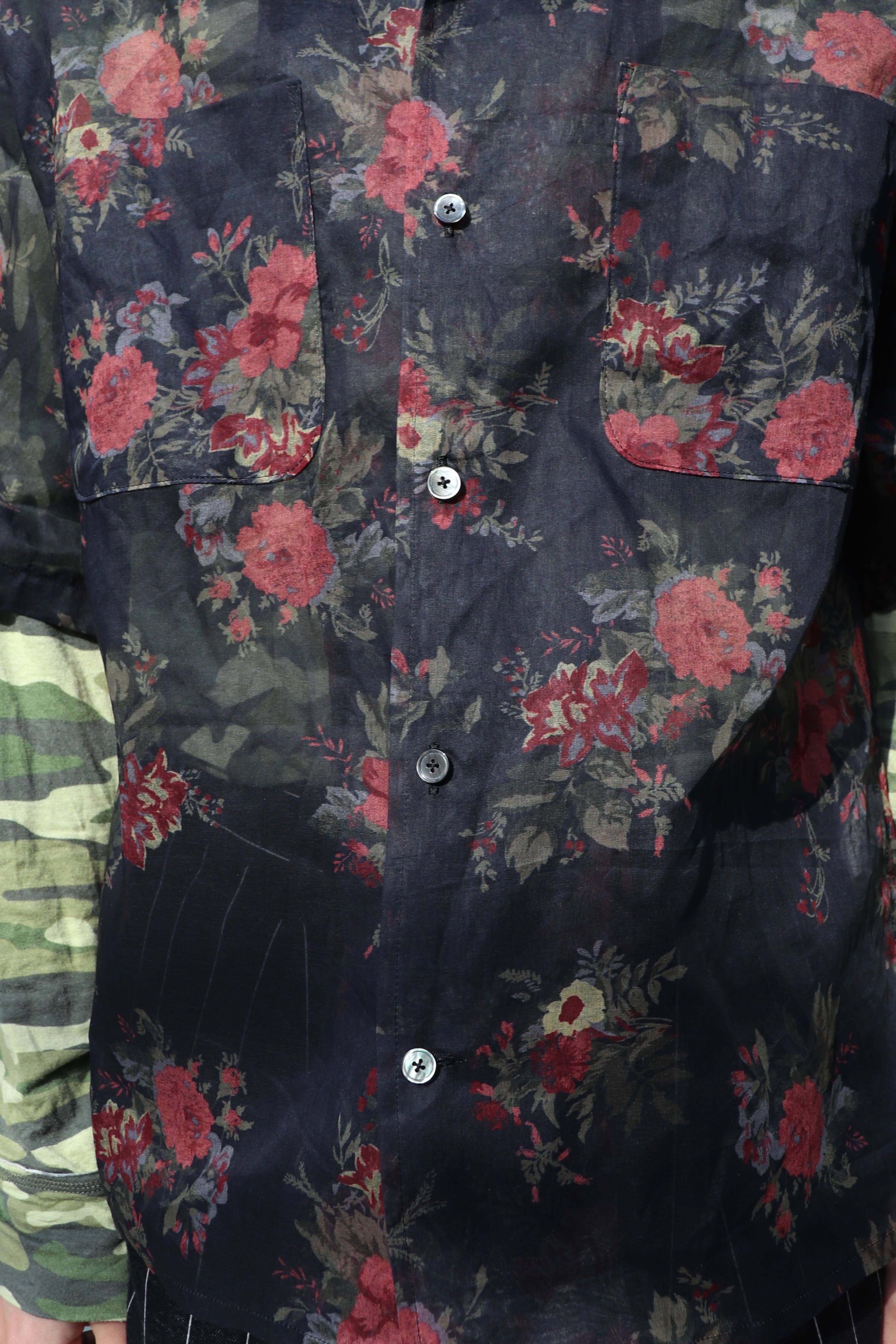 JOHN MASON SMITH(ジョンメイソンスミス)のFLOWER PRINT ORGANDY OPEN 