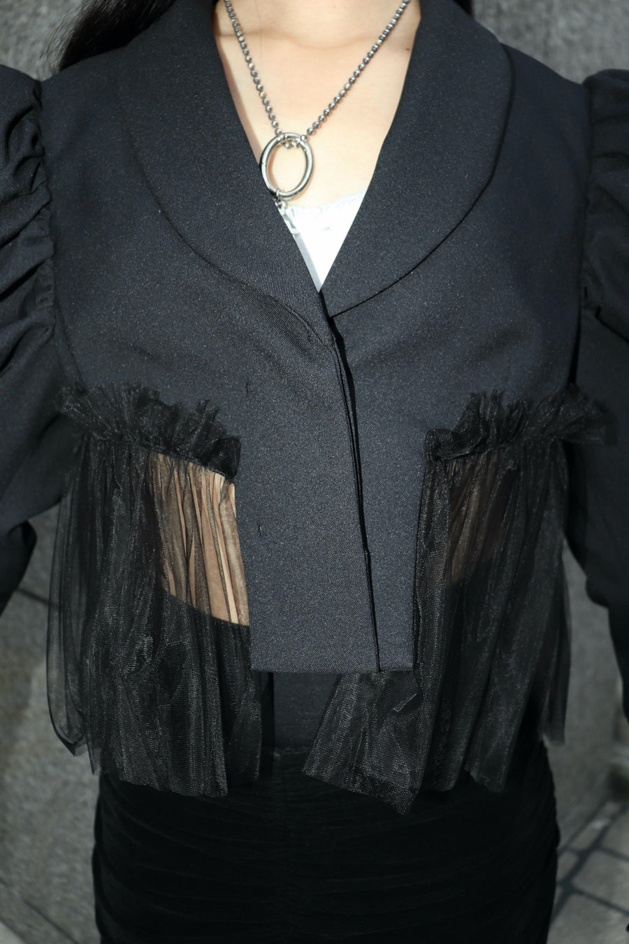 SHIORI MIKATA  short jacket with tulle