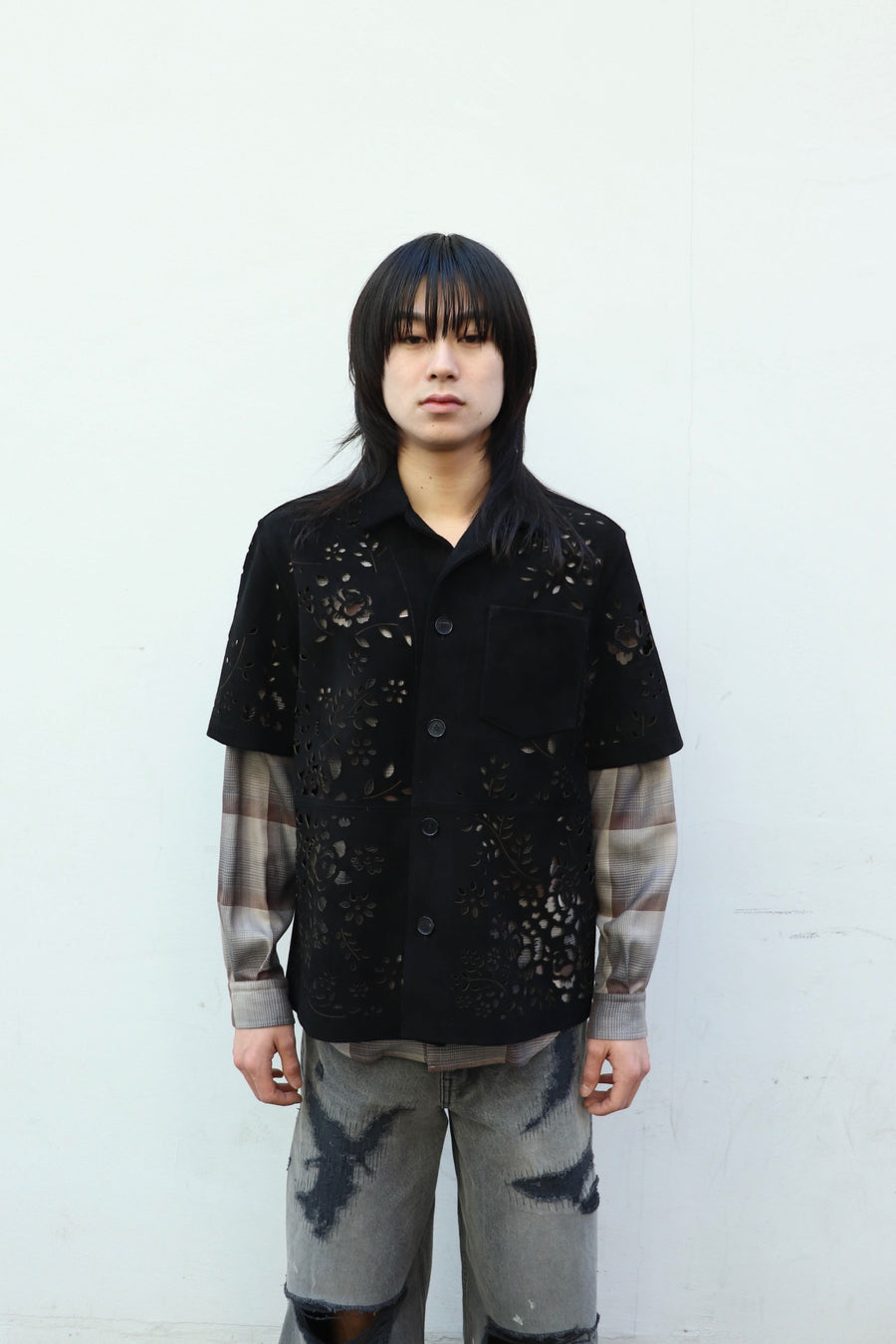 MASU(エムエーエスユー)のBANDANA HOLE LEATHER HALF SLEEVE SHIRT