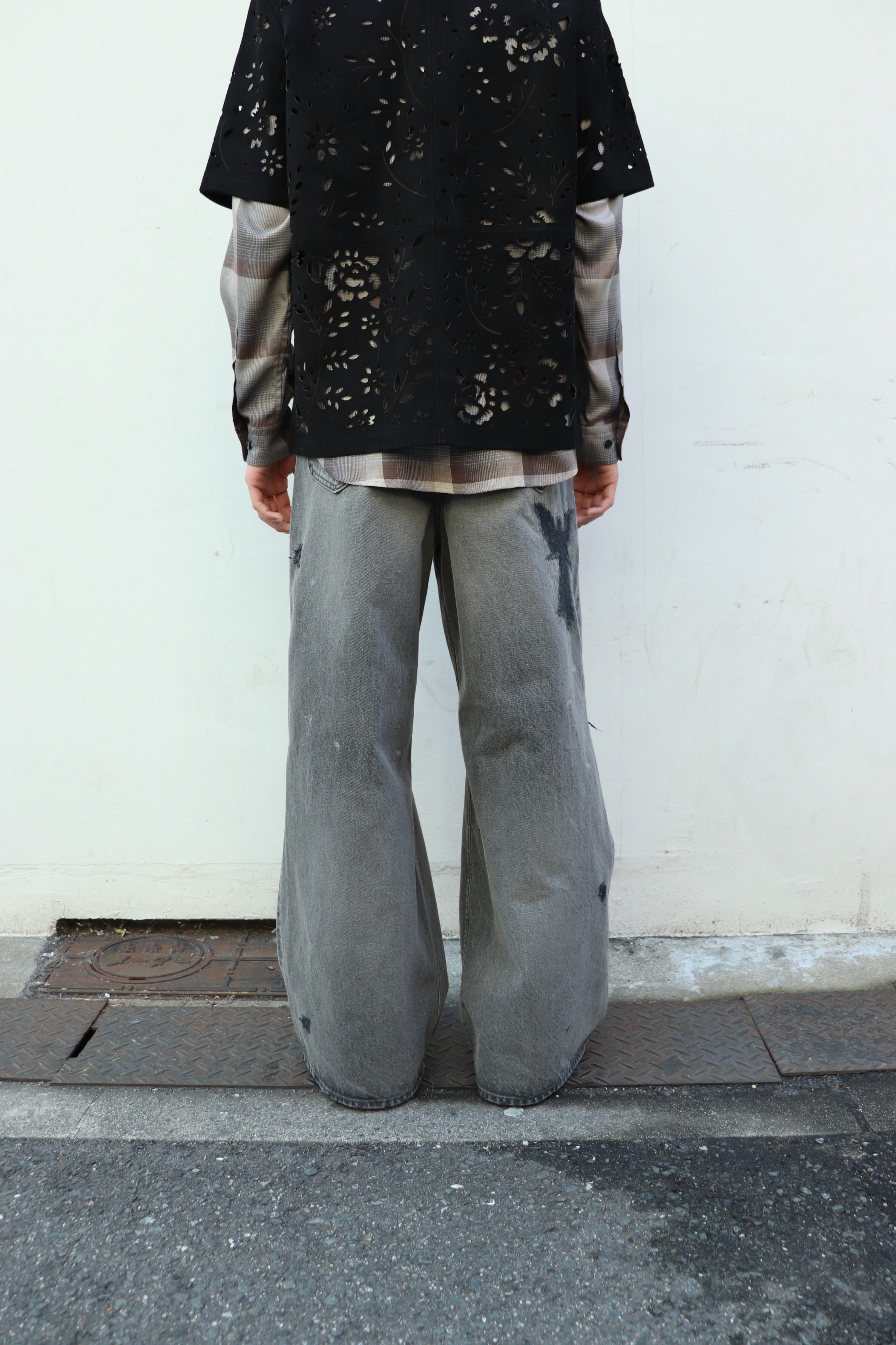 MASU(エムエーエスユー)のMB BAGGY JEANS ANGEL DAMAGE BLACKの通販
