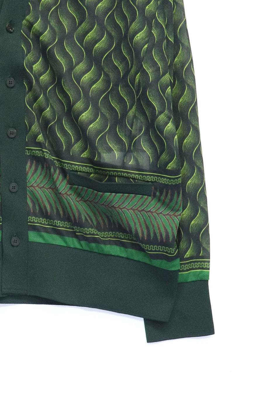 TOGA VIRILIS  Sheer jersey print cardigan(GREEN)